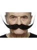 Moustache recoiffée noire homme
