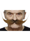 Moustache recoiffée châtain homme