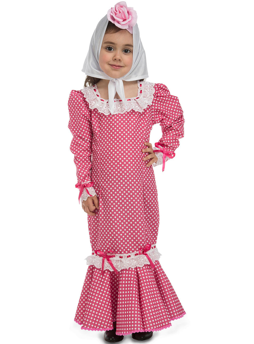 Déguisement madrilène rose bébé