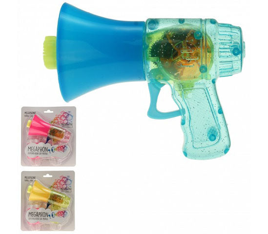 pistolet à bulles mécanique megaphone lumineux led mix