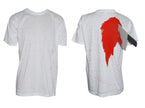 t-shirt et couteau ensanglanté