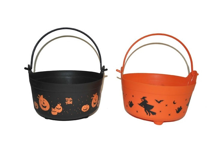 chaudron halloween orange/noir 23cm