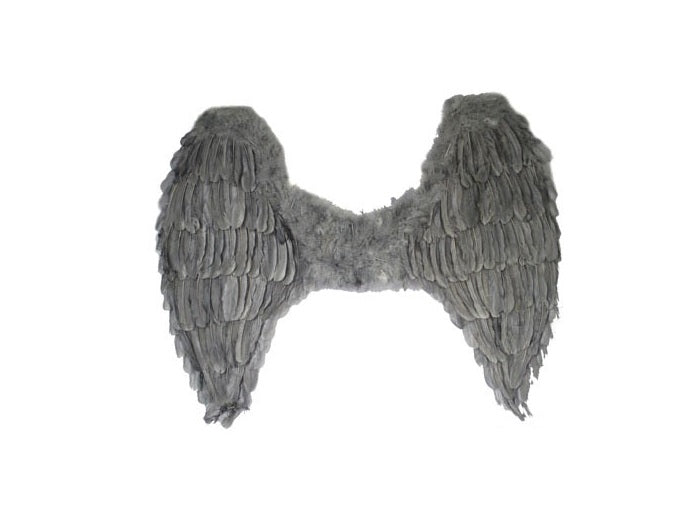 ailes d''ange plumes grande gris 70cm