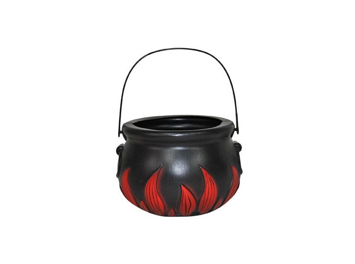 chaudron de sorcière avec flammes 20cm