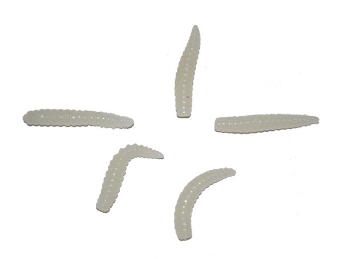 lot d''asticots phosphorescents 3cm