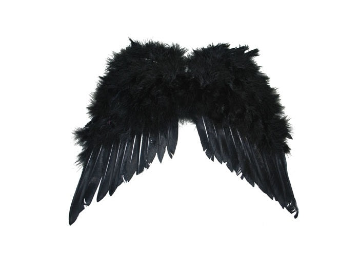 ailes d''ange plumes petite noir 35cm