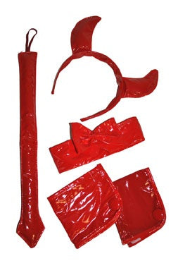 accessoires déguisement diable avec brassières rouge