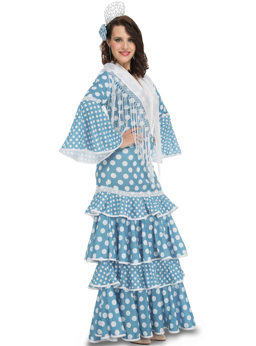 Déguisement flamenco turquoise femme