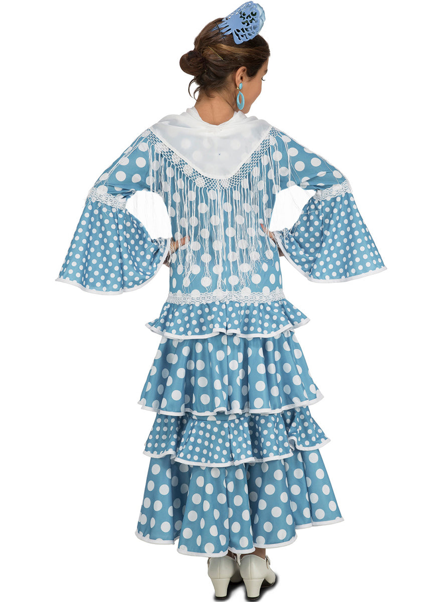 Déguisement flamenco turquoise fille