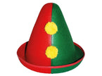 chapeau de clown pierrot rouge jaune vert adulte