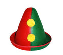 chapeau de clown pierrot rouge jaune vert