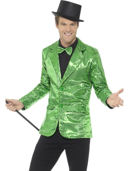 Veste à paillettes verte homme