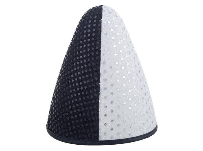 chapeau de clown pierrot à sequins gris & noir