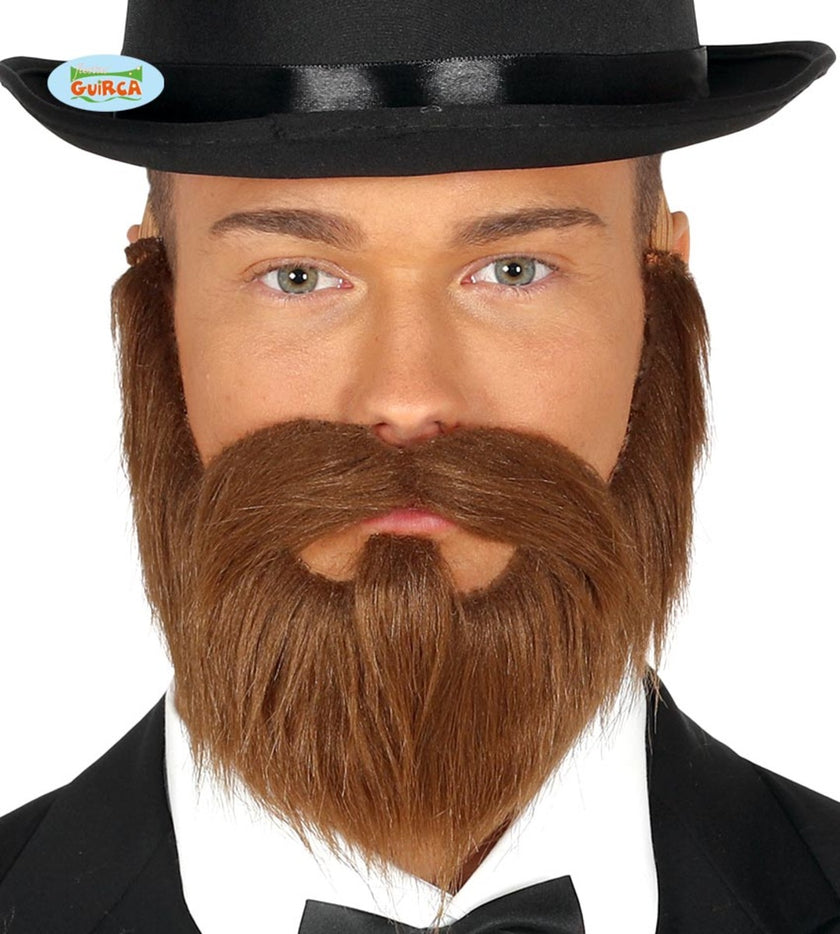 Barbe et moustache châtain homme