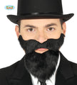 Barbe et moustache noire adhésive homme