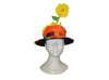 chapeau clown orange avec fleur jaune adulte