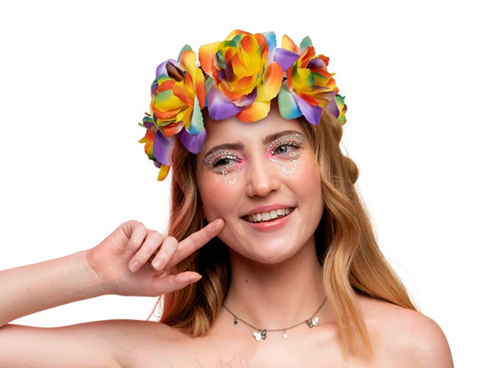 bandeau avec roses multicolores rainbow