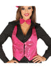 Gilet paillettes fuchsia femme