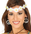Bandeau cheveux fleurs blanches hippie