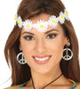 Bandeau cheveux fleurs blanches hippie