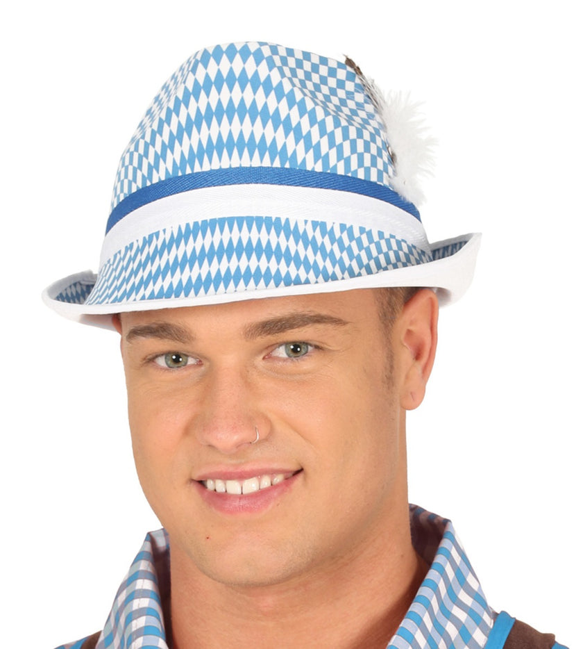 Chapeau Oktoberfest blanc et bleu adulte