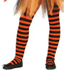 Collants sorcière rayures noires et oranges fille