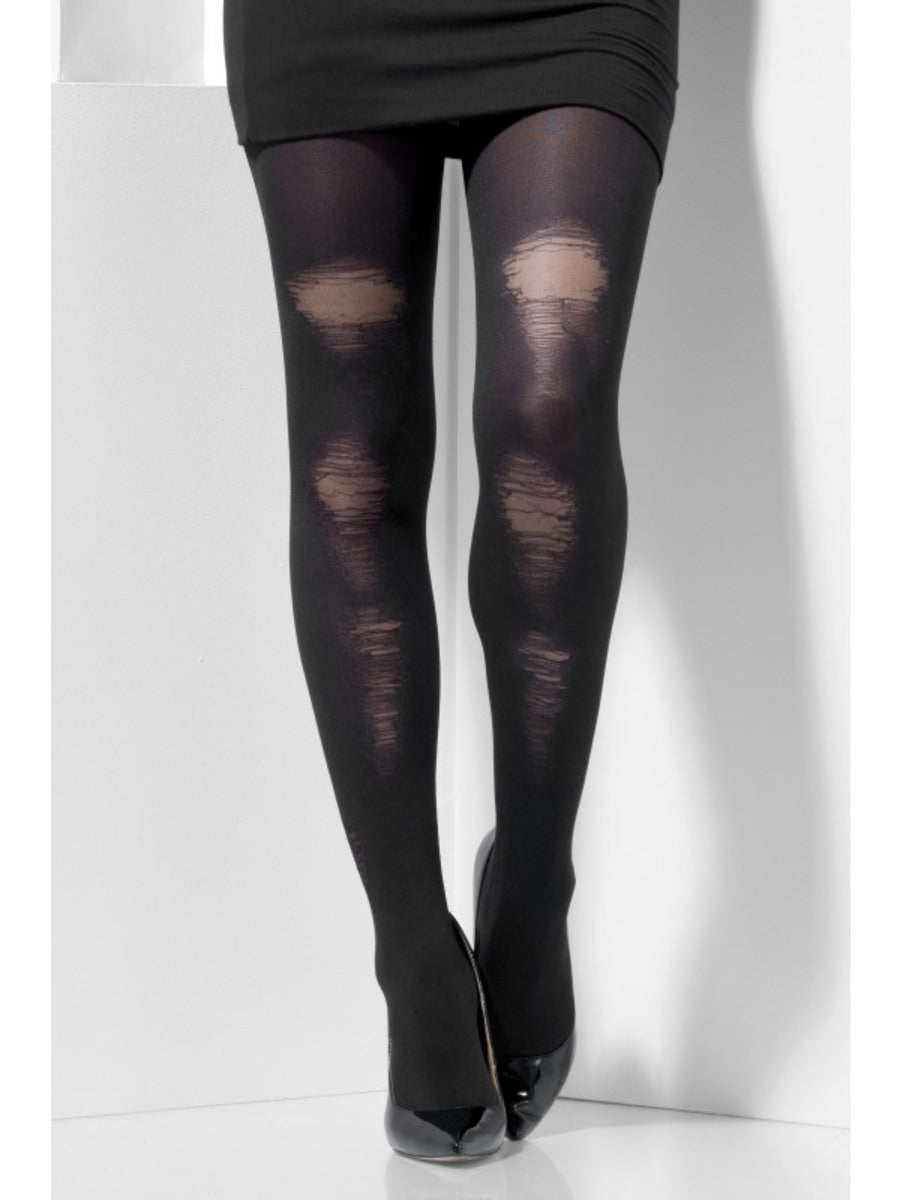 Collants usés noirs femme