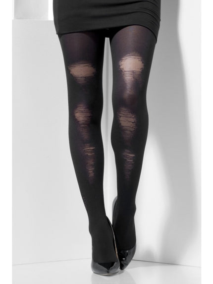 Collants usés noirs femme