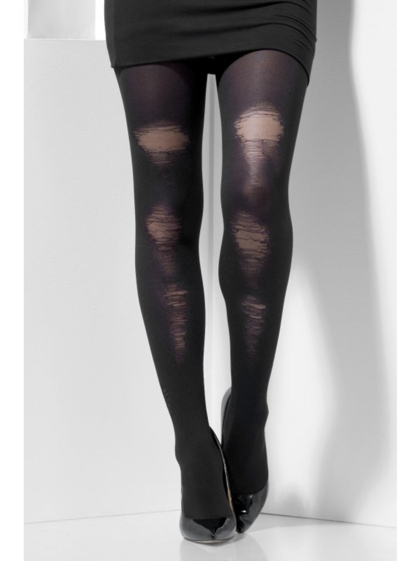 Collants usés noirs femme