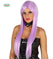 Perruque raide avec frange violette femme
