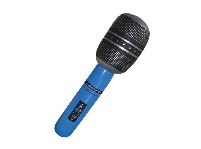 microphone gonflable géant bleu 75cm