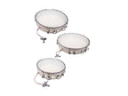 lot de 3 tambourins avec peaux argent 20/25/30cm