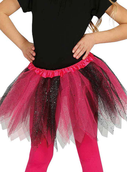Tutu rose et noir paillettes fille