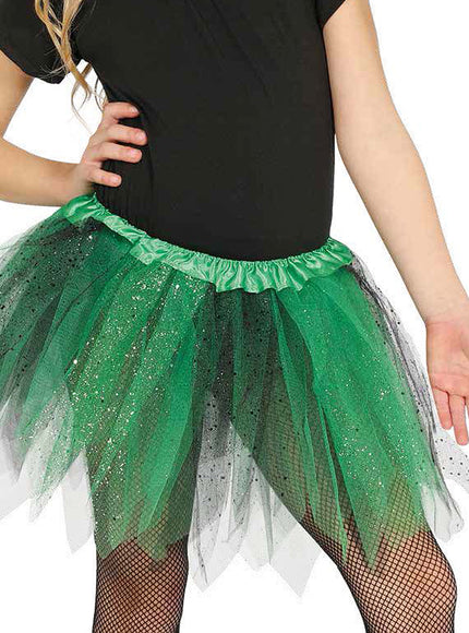 Tutu vert et noir paillettes fille