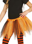 Tutu orange et noir paillettes fille