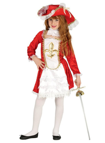 Déguisement mousquetaire rouge fille