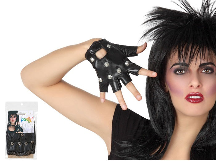 paire de mitaines punk avec clous taille unique adulte