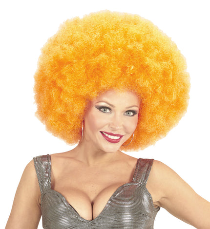 Perruque afro géante orange deluxe en sachet