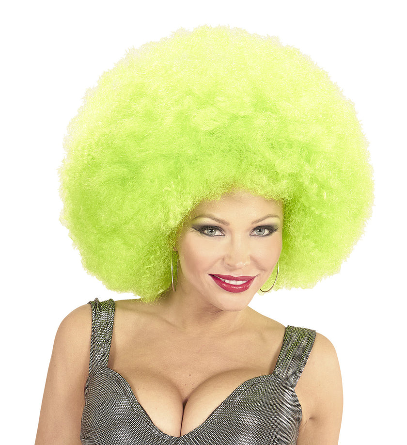 Perruque afro géante verte deluxe en sachet