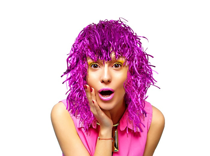 perruque à lamelles papier pink fuchsia