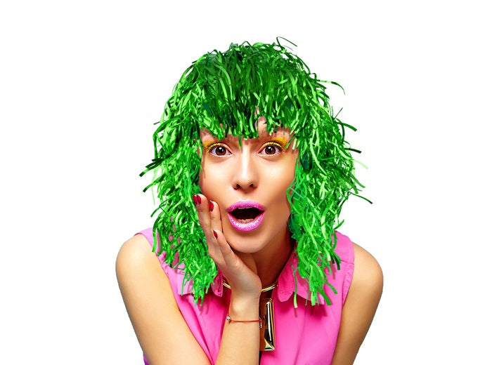 perruque à lamelles papier vert