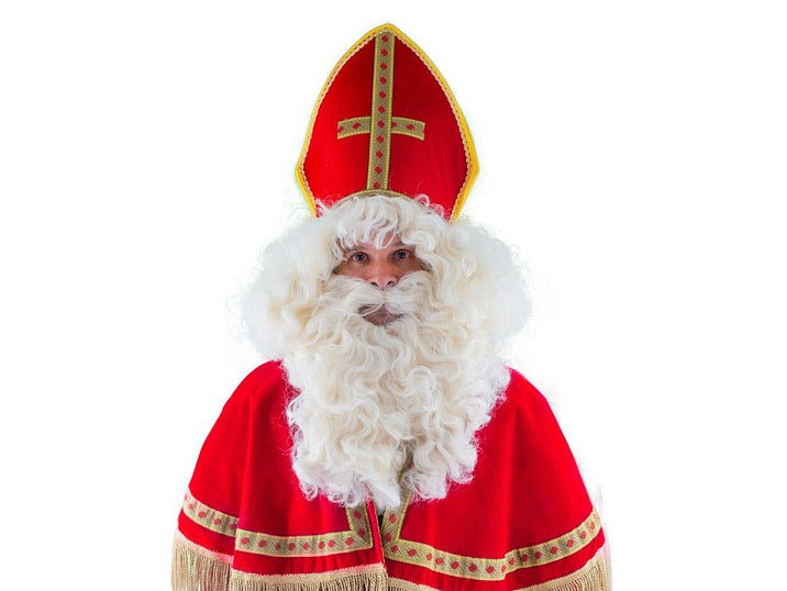 set perruque & barbe de saint nicolas blanc