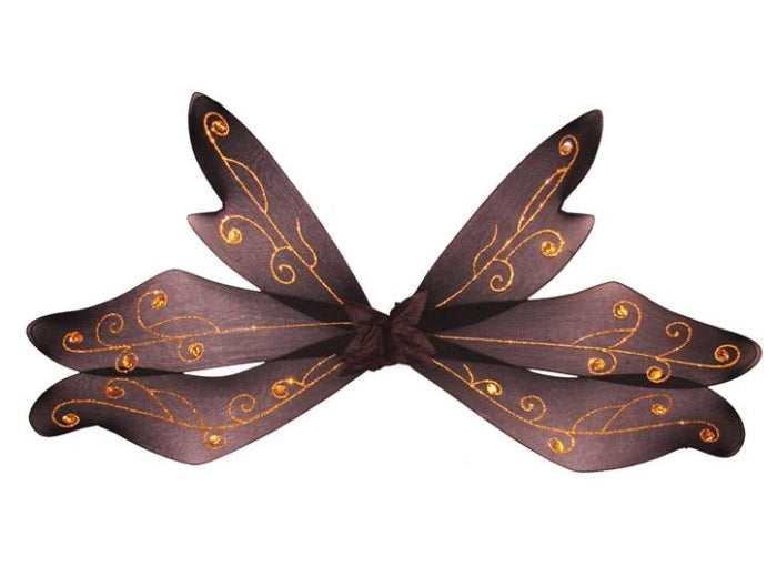 ailes de fée maléfique noir & or 75cm