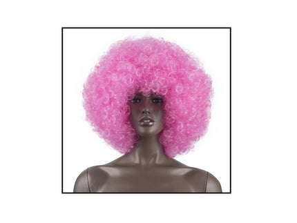 perruque afro chico géante rose