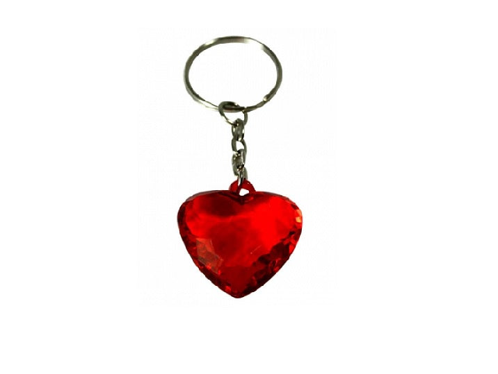 porte-clefs coeur krystal rouge 4cm