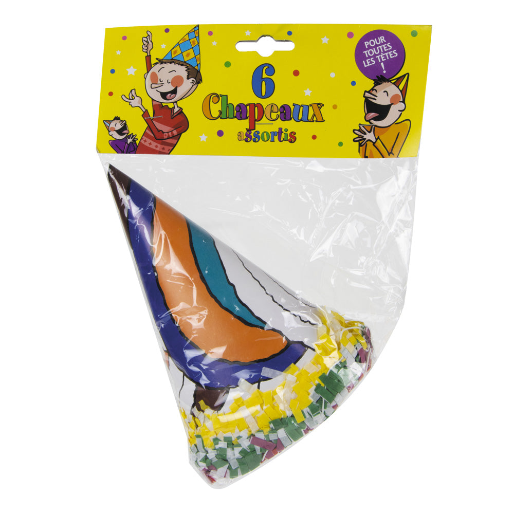 SET 6 CHAPEAUX PAPIERS ASS