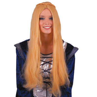 perruque cheveux longs lisses princesse blond