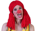 perruque de clown en laine femme rouge