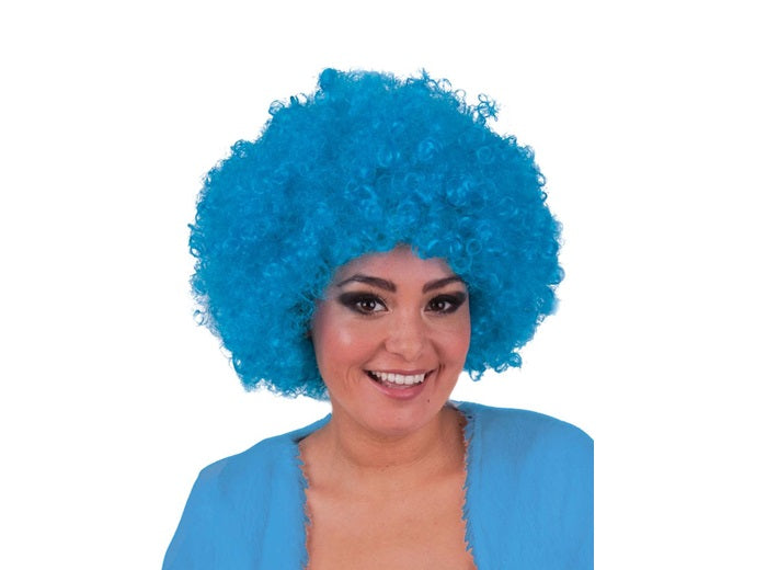 perruque hippy afro turquoise