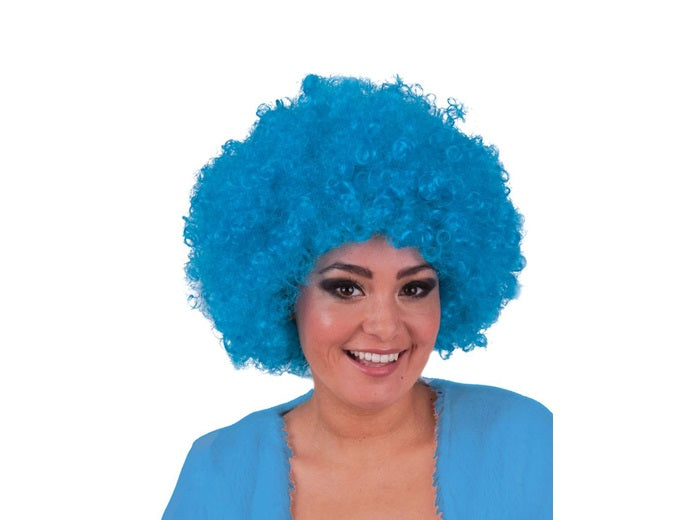 perruque afro moyenne turquoise